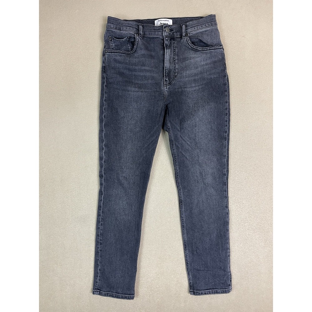 Reformation Jeans Women 29 Avalon Grey Faded High Rise Straight EUC